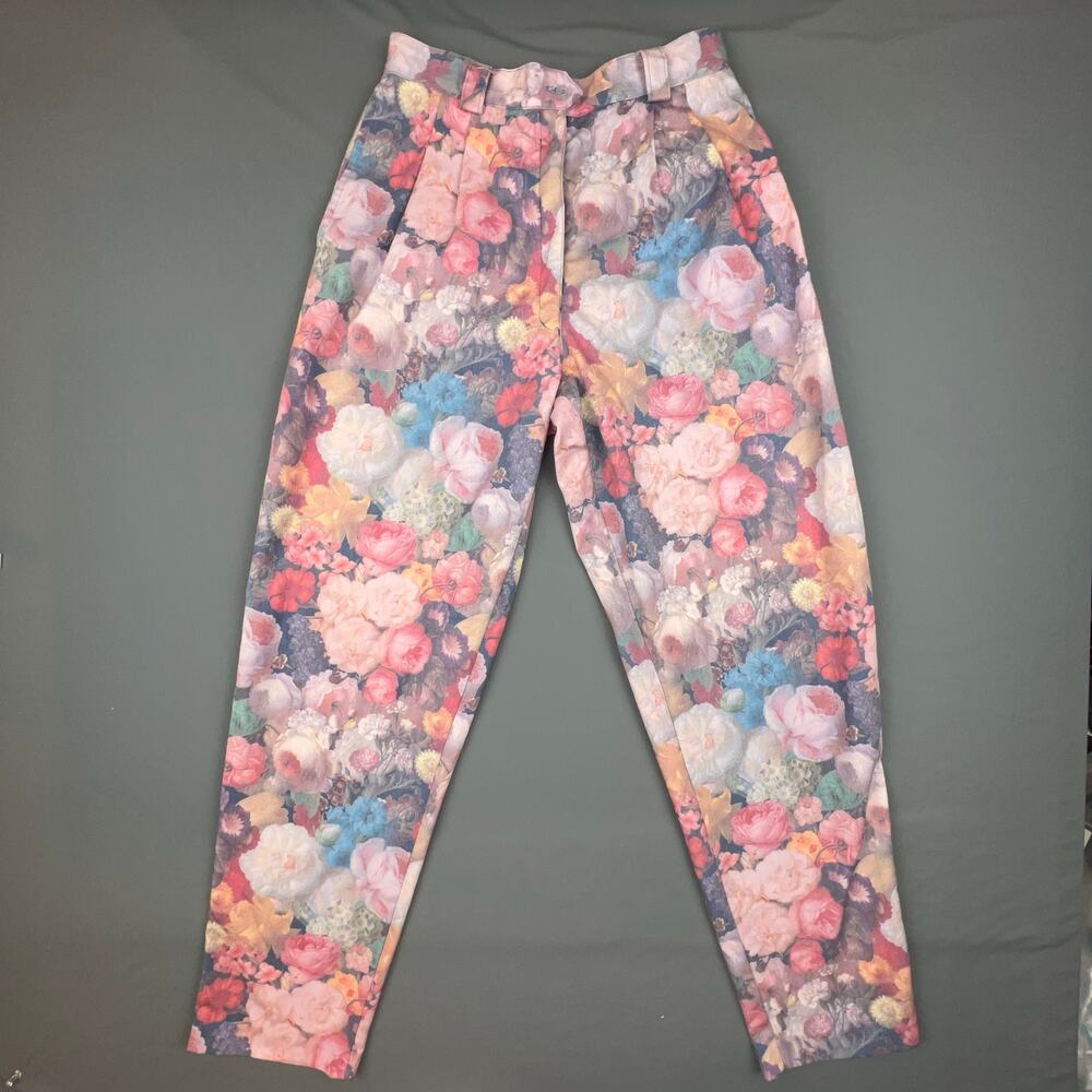 Hamilton USA High Waist Floral Tapered Pants Sz 10